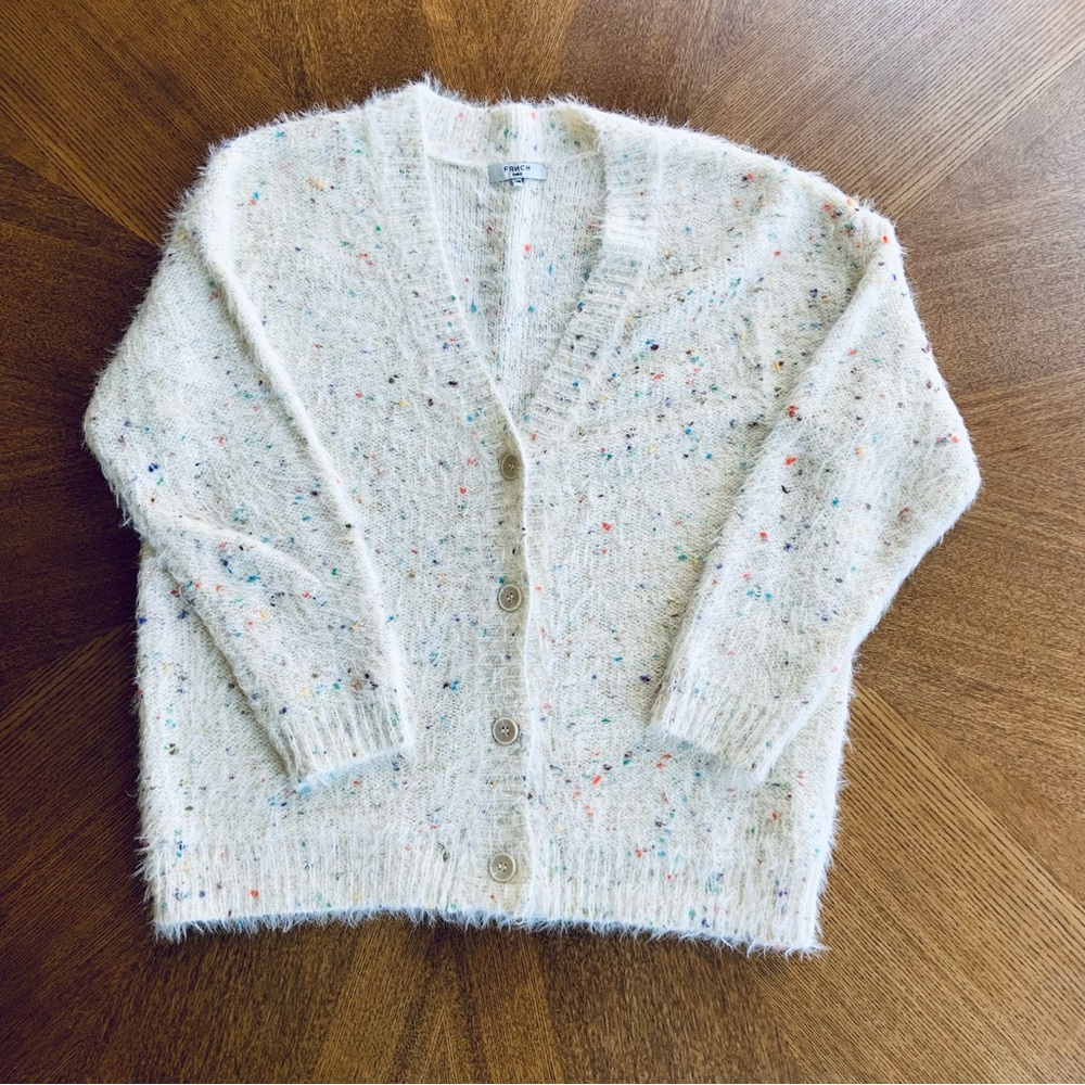 FRNCH Cardigan Anthropologie Cream Multicolor S / M